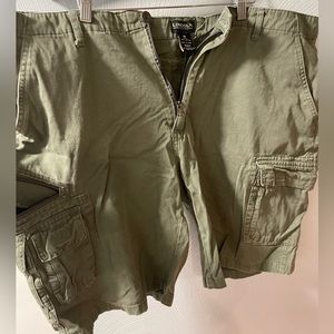 Green cargo shorts